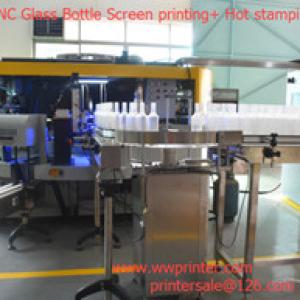  6 Color CNC Glass wine bottle screen printing+Hot stamping machine