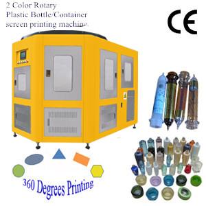 2 Color Rotary Plastic Bottle/Container Screen Decoration Machine 
