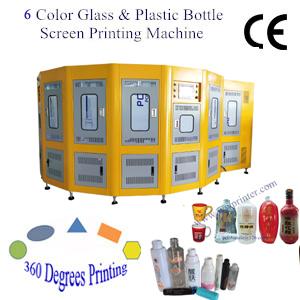 6 Color CNC Glass Bottle Screen Printer