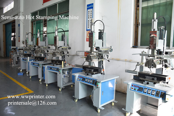 Semi automatic hot stamping machine for glass bottles